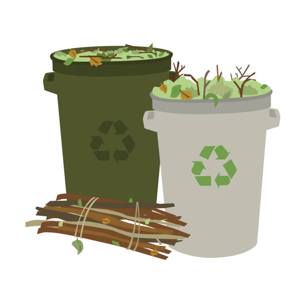 odpady ogrodowe lub stoczniowe - garden waste stock illustrations