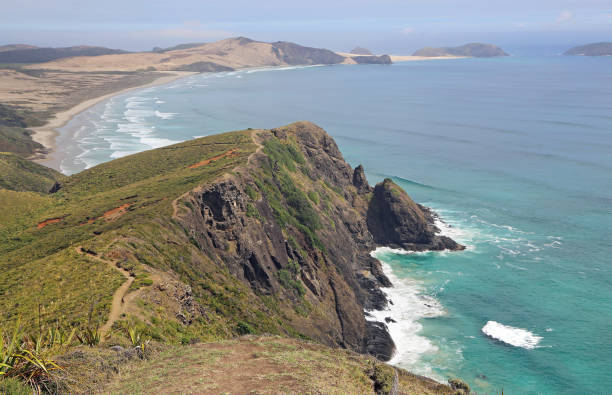 istock Trail on the cliff of Cape Reinga 912402992
