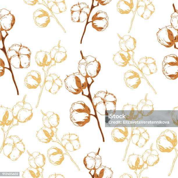 Cotton Design Pattern Cotton Pattern Stock Illustration - Download Image Now - Boll ...