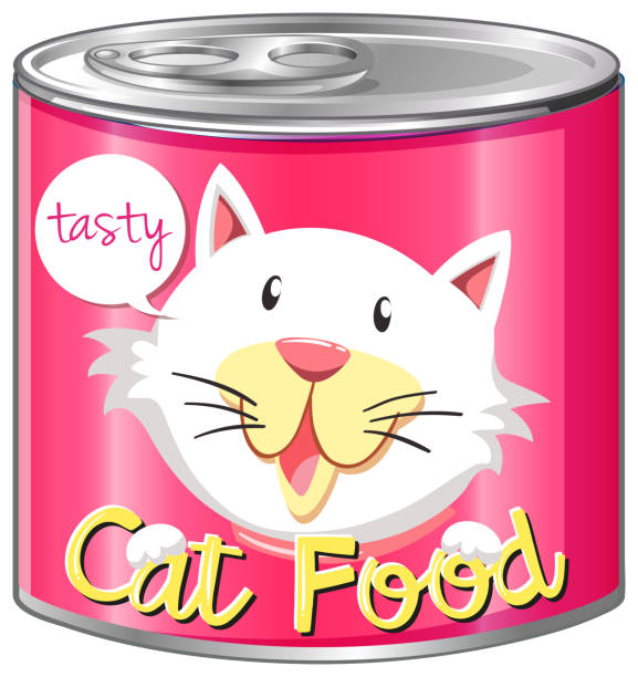 Cat food in aluminum can Cat food in aluminum can illustration cat food stock illustrations