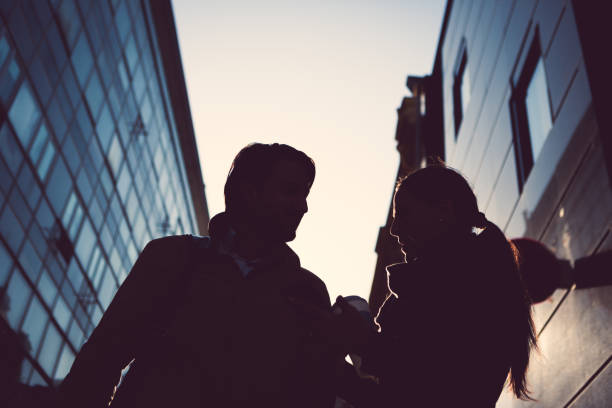 istock Business people commuting to work, discussing 912409188