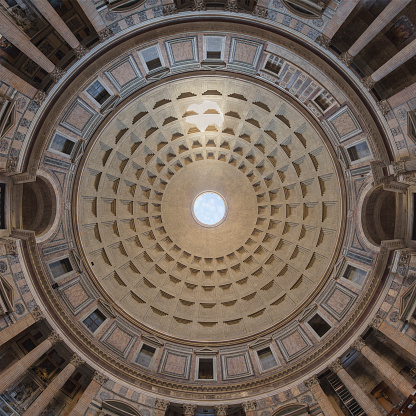 the dome of the pantheon in Rome, Italy.