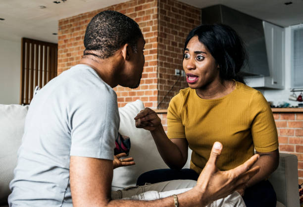 istock Black couple fighting and depressed 912409930