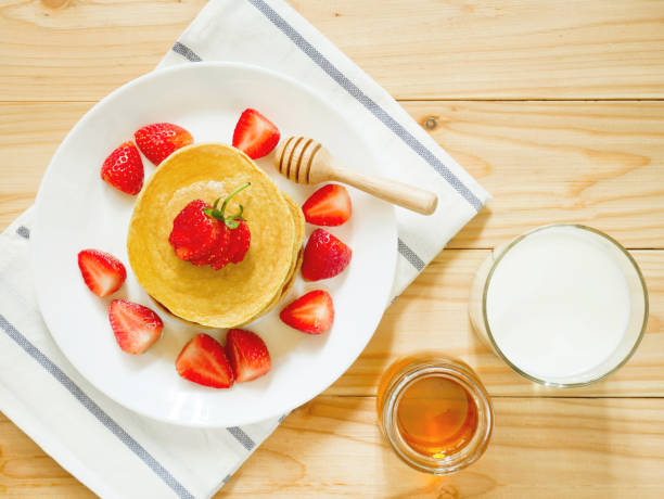 istock Stack of homemade flourless oatmeal pancakes 912416844
