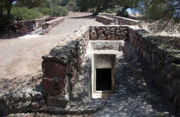 Historical sarcophagi in the ancient city of Assos in Çanakkale