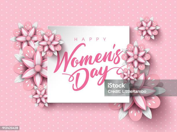Happy Womens Day Stock Illustration - Download Image Now - Women, Day, Border - Frame