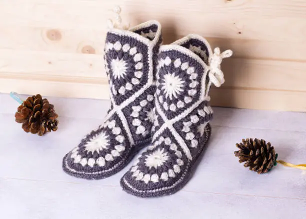 handmade boots with ornament