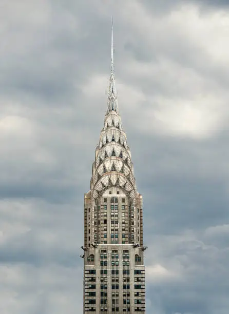Crysler Building, Cloudy sky background, New York City