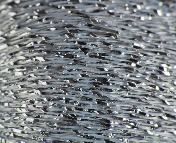 istock Shiny silver texture from christmas ball, macro photo 912433590