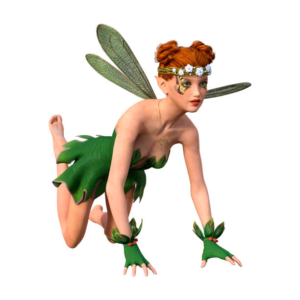 istock 3D rendering green fairy on white 912434900