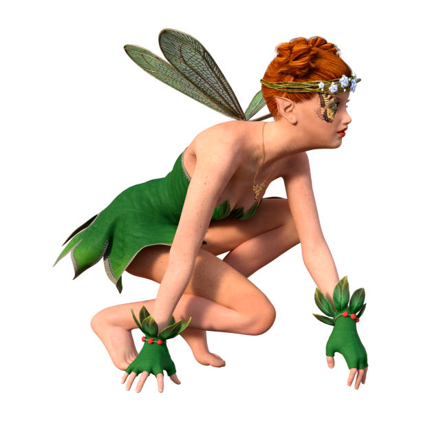istock 3D rendering green fairy on white 912434902