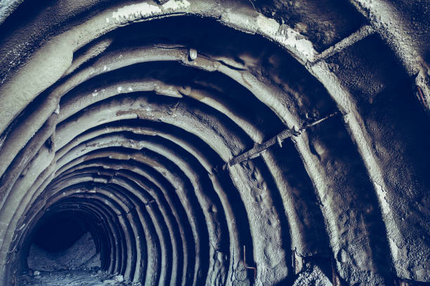 istock Enter to underground chalk mine tunnel or corridor 912437400
