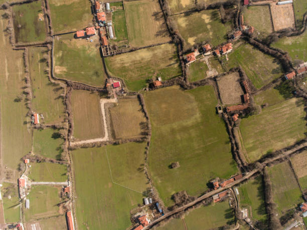 istock Aerial view of agricultural fields 912446620