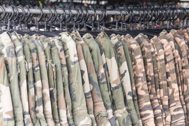 istock Military camouflage khaki green clothes 912450628