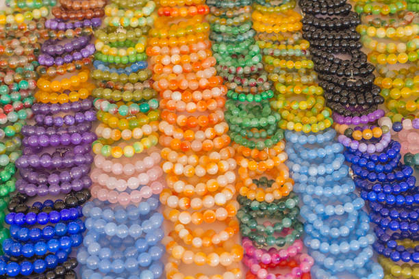 istock Round stone bracelet and glass beads 912450914