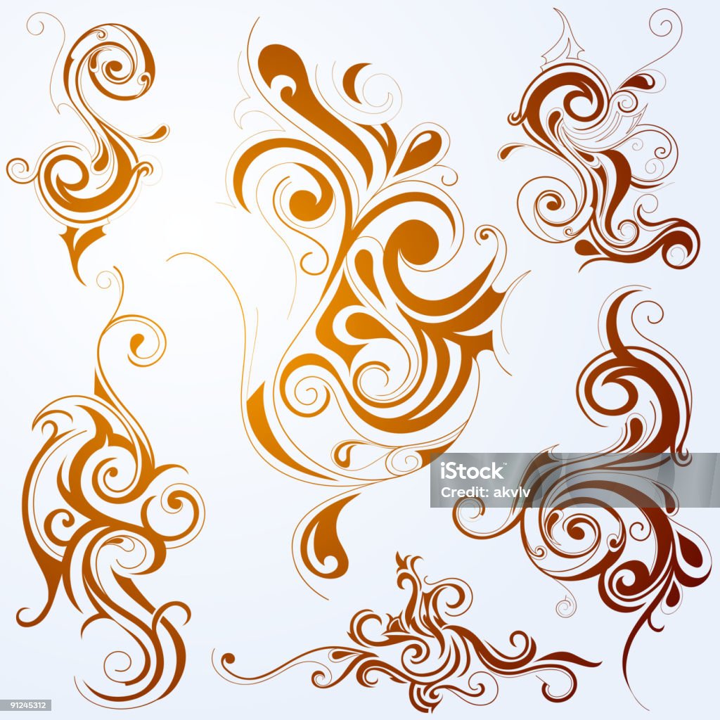 VORTICI decorativi - arte vettoriale royalty-free di Arredamento