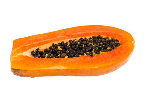 istock Slices of papaya isolated on white 912457910