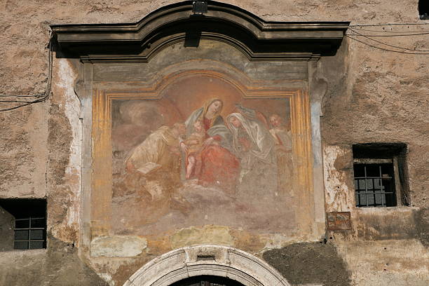 Painting Madonna. Rome stock photo