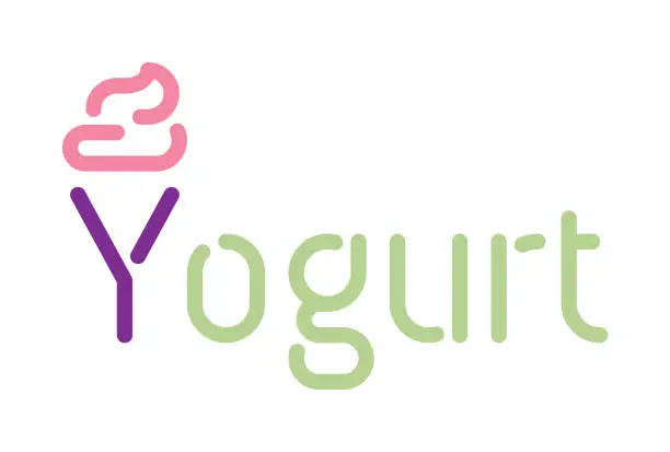 Vector illustration of Yogurt - Typography