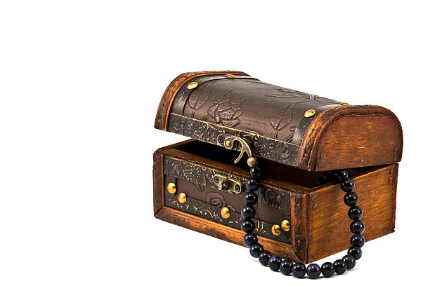 image of pirate treasure chest isolated on white background