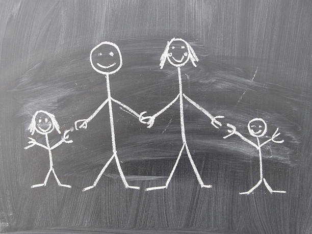 istock One happy family drawn on blackboard 91248190