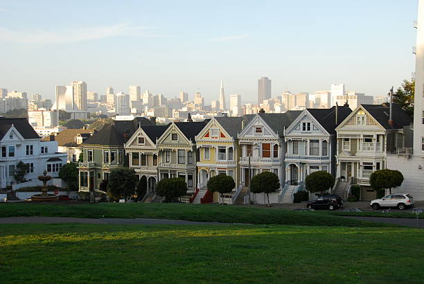 Famous Victorian's of San Francisco stock photo