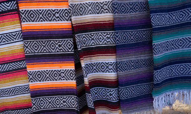 istock Mexican serape blanket in a row at Mexico 912497348