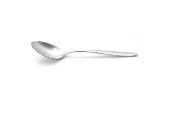Single spoon on a white background