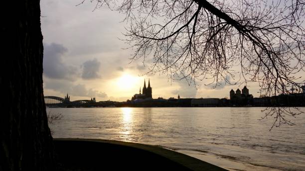 istock Rhine river panorama by flood 912505910