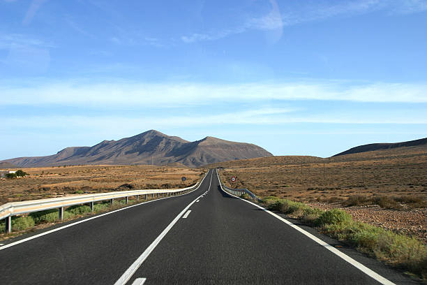 푸에르테벤투라섬-어드벤처 Road 스톡 사진