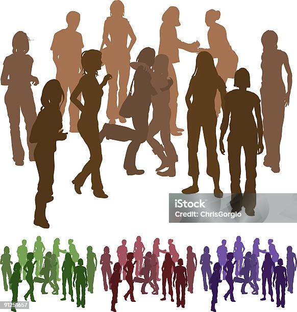 Group Of Friends Stock Illustration - Download Image Now - Adolescence, Adult, Casual Clothing
