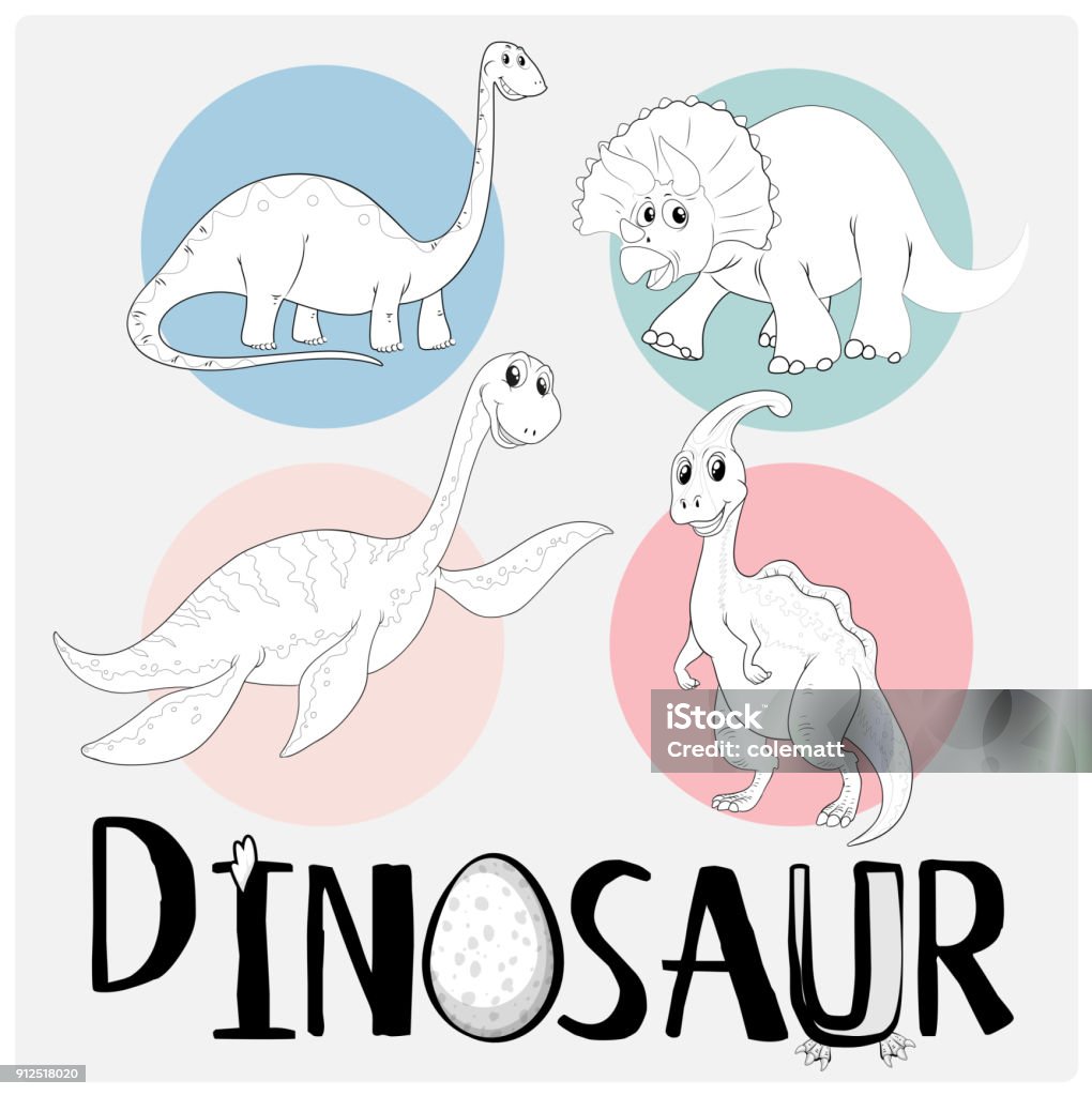 Dinosaurs In Four Different Types Stock Illustration - Download Image Now -  Animal, Animal Wildlife, Art - iStock