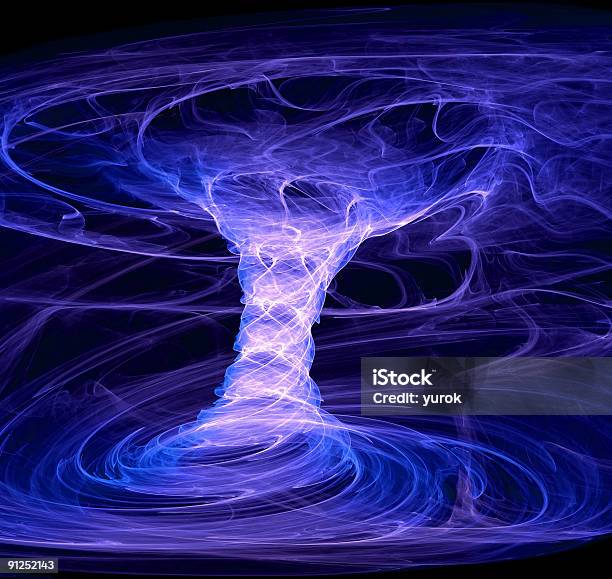 Blue Energy Tornado Stock Photo - Download Image Now - Tornado, Digitally Generated Image, Electricity