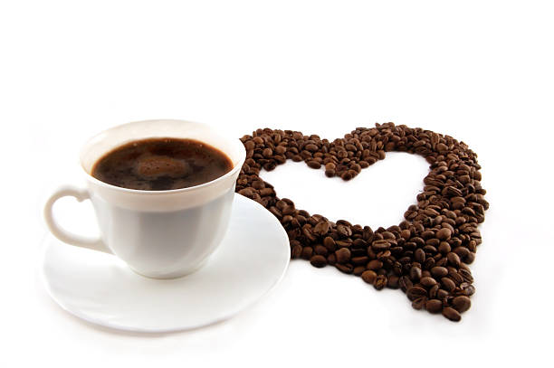 istock cup with heart of coffee beans 91253209