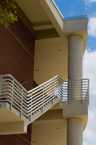istock Staircase Detail on Modern Building with Railing 91253974