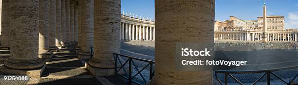 Colonnade And St Peters Square Rome Stock Photo - Download Image Now - St. Peter's Basilica - The Vatican, Vatican, Panoramic