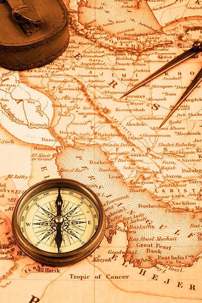istock Old Map of Middle East With Compass 91254206