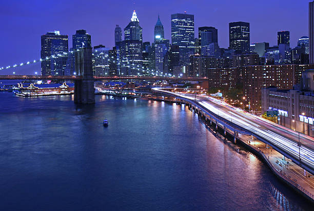 istock NYC skyline and FDR drive just after sunset 91254222