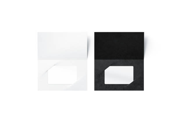 Blank plastic card mock up inside black and clear booklet