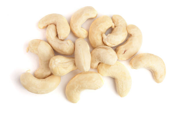 istock cashew nuts isolated on white background. top view. Flat lay 912545122