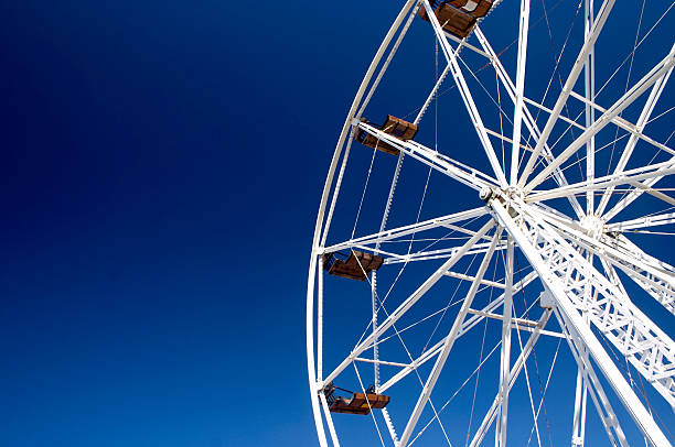 ferris точка зрения колеса - carnival spinning built structure frame стоковые фото и изображения