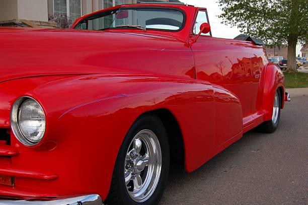 istock Classic and Historic Hot Rod Red Car 91256186