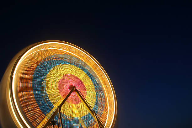 Ferris Wheel and funfair carousel in action at the annual autumn fair in Basel City Switzerland.