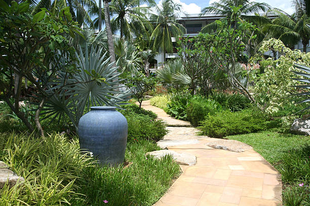 istock Walkway In Hotel Gardens 91256544