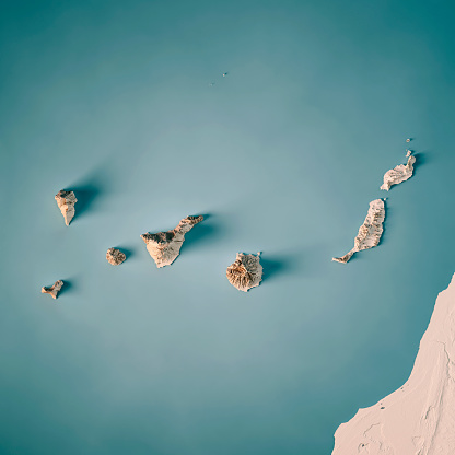 Canarias 3D Render mapa topográfico Neutral photo