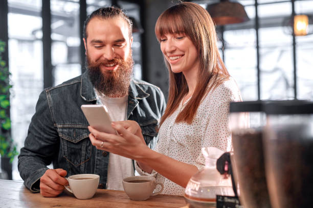 istock Couple having coffee at cafe 912569782