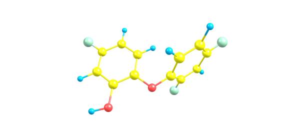istock Triclosan acid molecular structure isolated on white 912569894