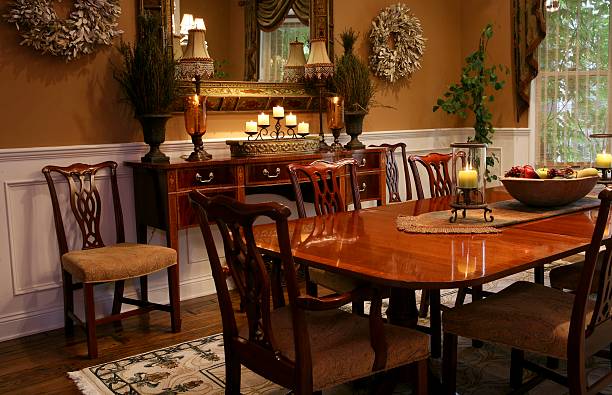 Elegant Dining Room  formal dinning stock pictures, royalty-free photos & images