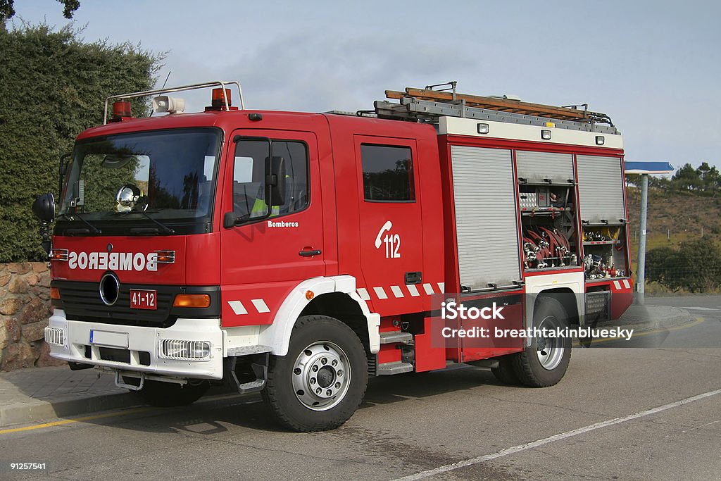 Испанский Пожарная машина - Стоковые фото Блестящий роялти-фри