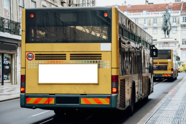 istock City bus with blank billboard 912575588